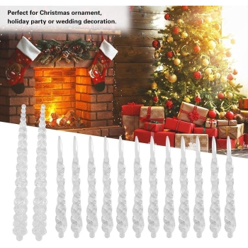 Sople akrylowe na choinkę długie 14-17 cm 24 szt. [22030000449]